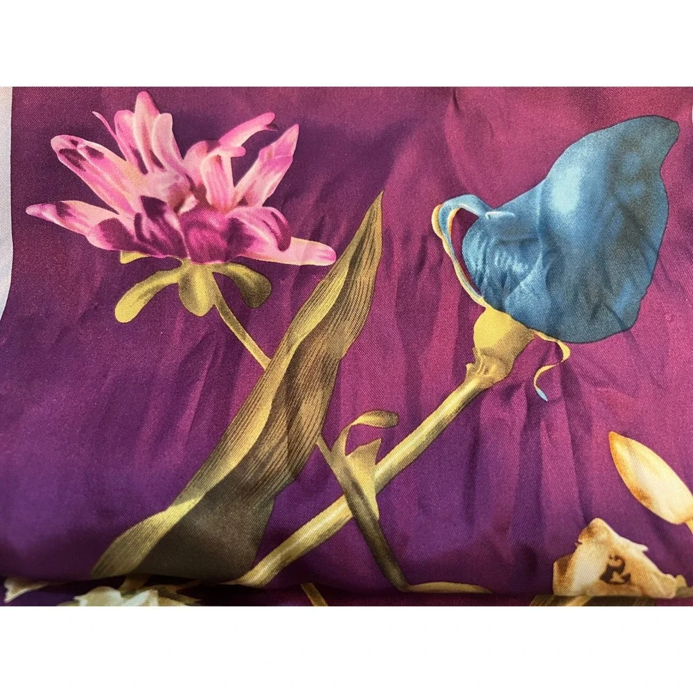ECHO Silk Deep Purple Floral Scarf 10